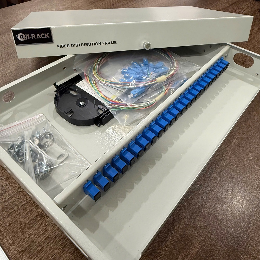 Hộp phối quang ODF 24FO bắt rack 19'' SC/UPC, mã AR-2419SUIN1 hiệu AnRack